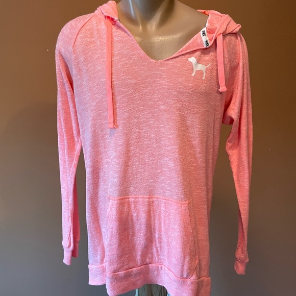 PINK Coral Hoodie Beach Tunic/Sweatshirt - Picture 1 of 4